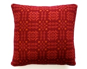 16" Lambswool tapestry design cushion, red