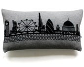 Knitted Lambswool London Skyline cushion