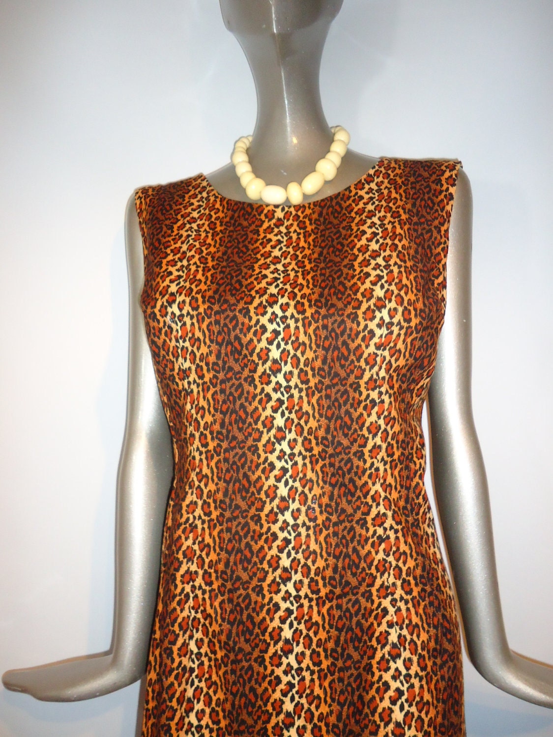 Leopard Print Waterfall Dress bust 40