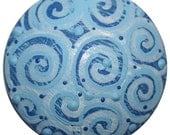 Antique Blue Swirly Polka Dot Whimsical Knob
