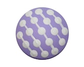 Lavender Purple with White Polka Dots and Stripes Knob