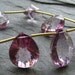Pink Mystic Quartz double concave Pear focal pendant, 1 ONE gemstone bead REDUCED from 7 dollars