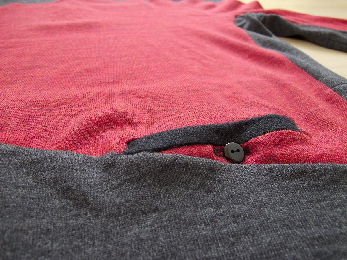 Upcycled Mens Star Trek Merino Wool Cycling Jersey (Red/Black)