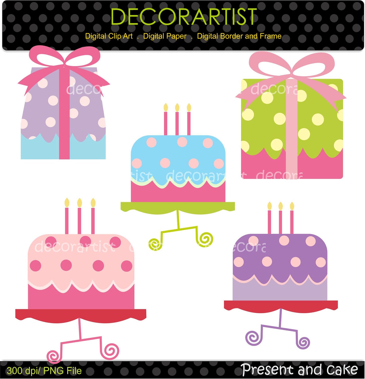 Digital clip art. for all use, present  and cake, INSTANT DOWNLOAD cake clip art