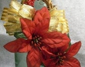 Poinsettia Christmas Ornament Large - by DownHomeDesigns