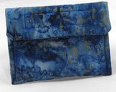 Quilted Change Purse Card Case - Blue Batik - from ByAThread2