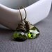Wire Wrapped Swarovski Crystal Briolette Earrings. Avacado.