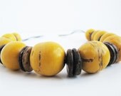 Summer SALE 30% OFF - Yellow & Brown Organic Necklace