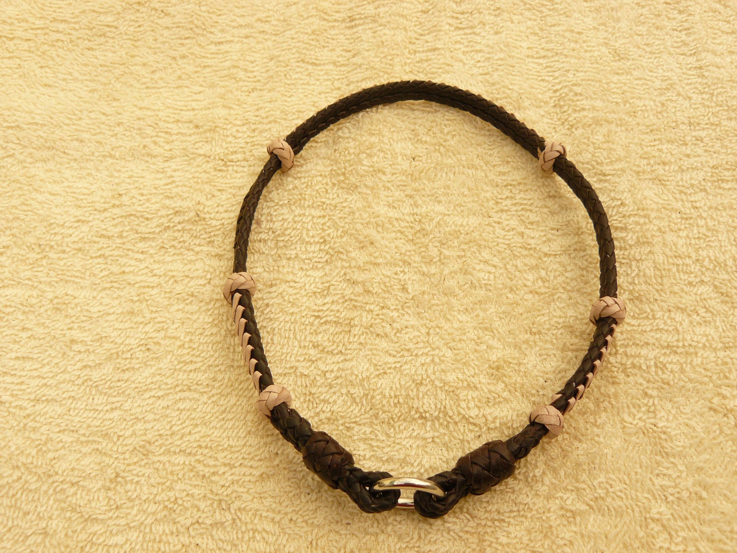 Braided Kangaroo Leather Dog Tag/ID Collar
