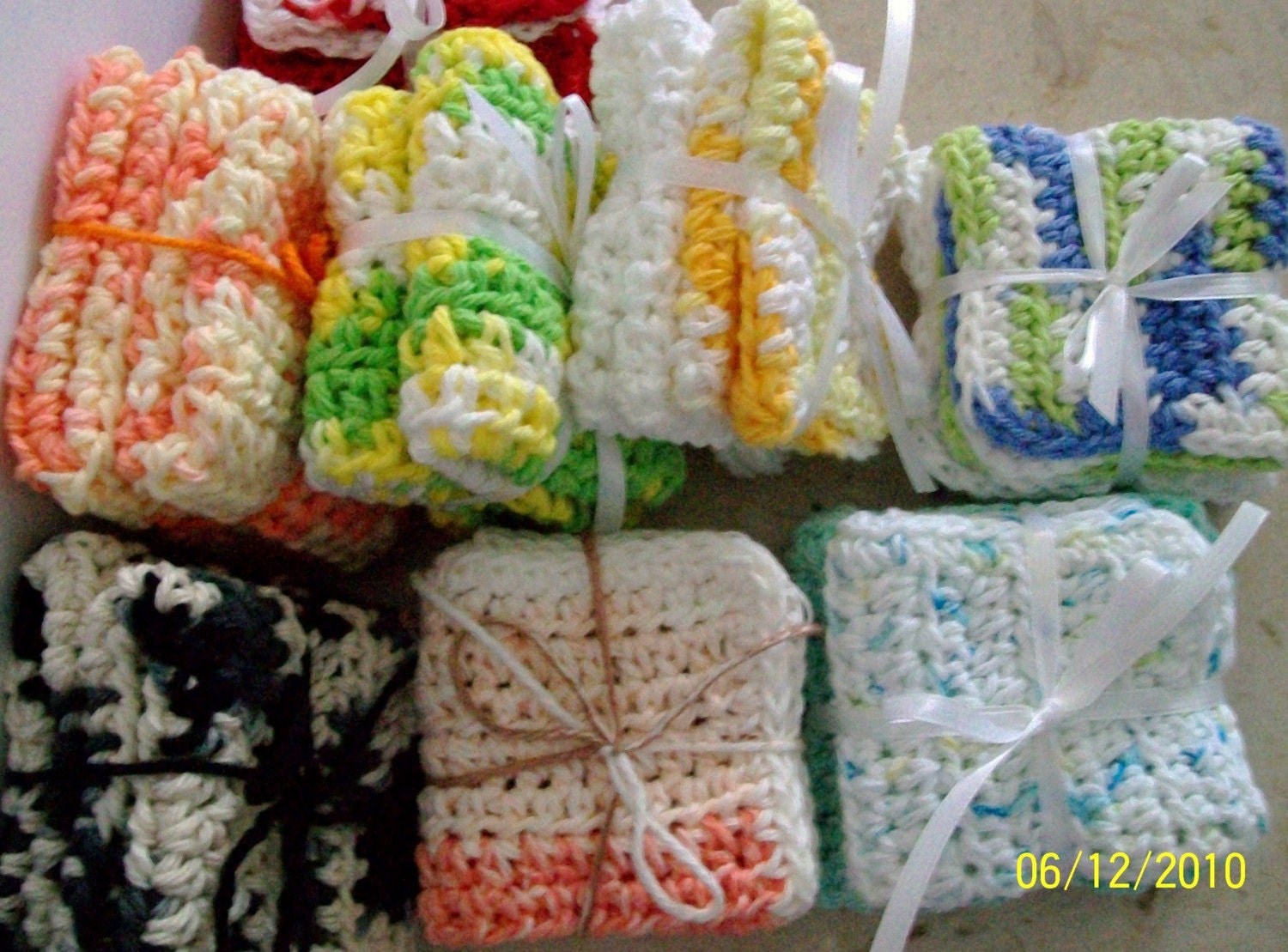 Dish Cloths, Wash Cloths, Facial Cloths.....set of 2, your choice of color