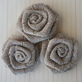 Linen Burlap Roses by Maya Road