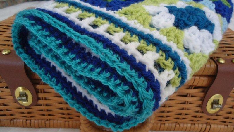 Sea Scape Blues and Greens Little Afghan for Little Boys