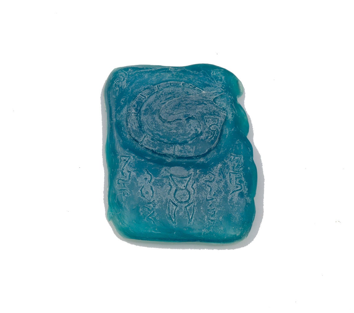 The Mini Mythos Tablet s4 Alien in green, purple, black and blue LARP MMTs4 Cthulhu prop
