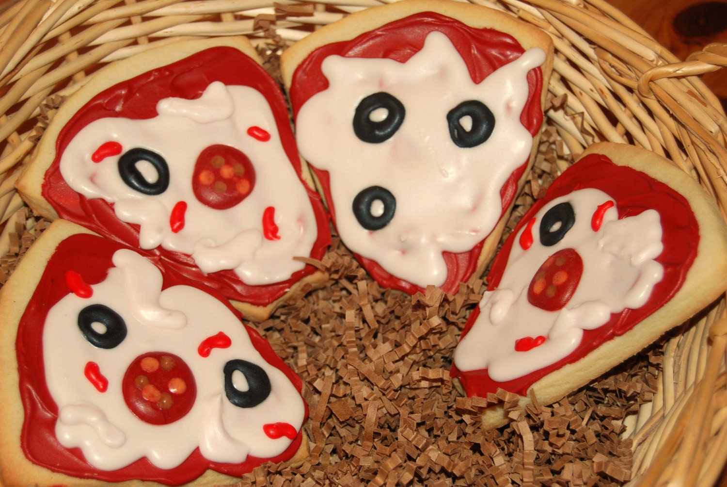 PIZZA PARTY - 1 dozen 4" slices of pizza - decorated sugar cookies