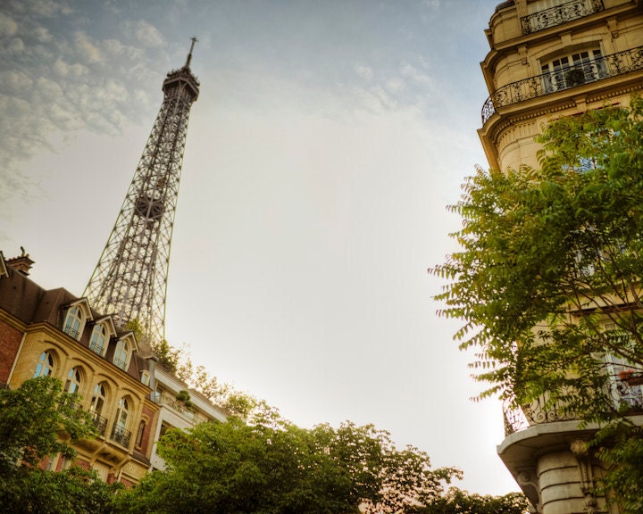 Eiffel Tower Photograph, Paris photo, Parisian, Apartments, Buildings, terracotta, notre dame, wall decor, fine art, par-0023