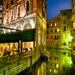 Cafe by a canal in Venice at night, Italy restaurant trattoria reflections balcony rialto san marco romance - Dining by the Canal