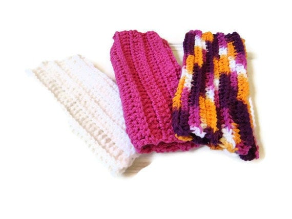Washcloth Dishcloth Crochet Kitchen Bathroom Set of 3