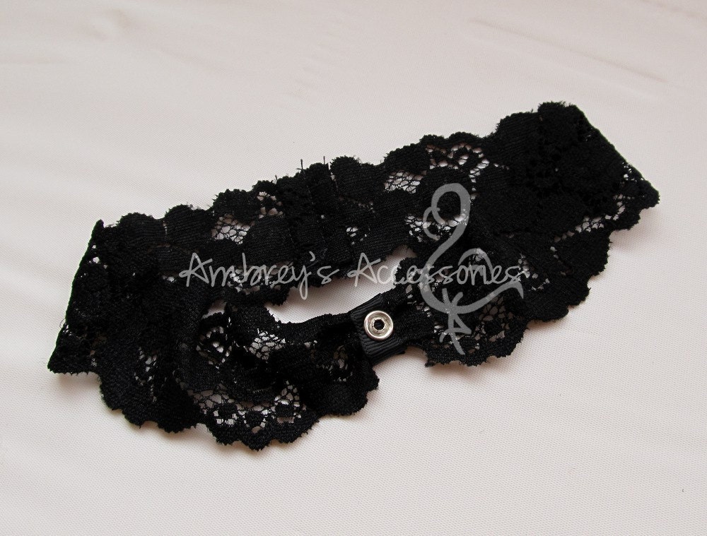 Black Lace Headband, Interchangeable Snap Headband