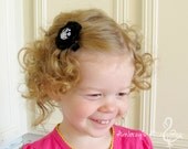 Mini Black Felt Pansy, Interchangeable Snap Accessory