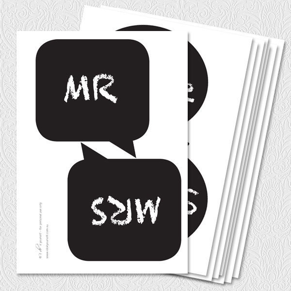 24 photo booth prop signs - printable file - speech bubbles