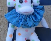Handmade sock monkey clown - Ollie