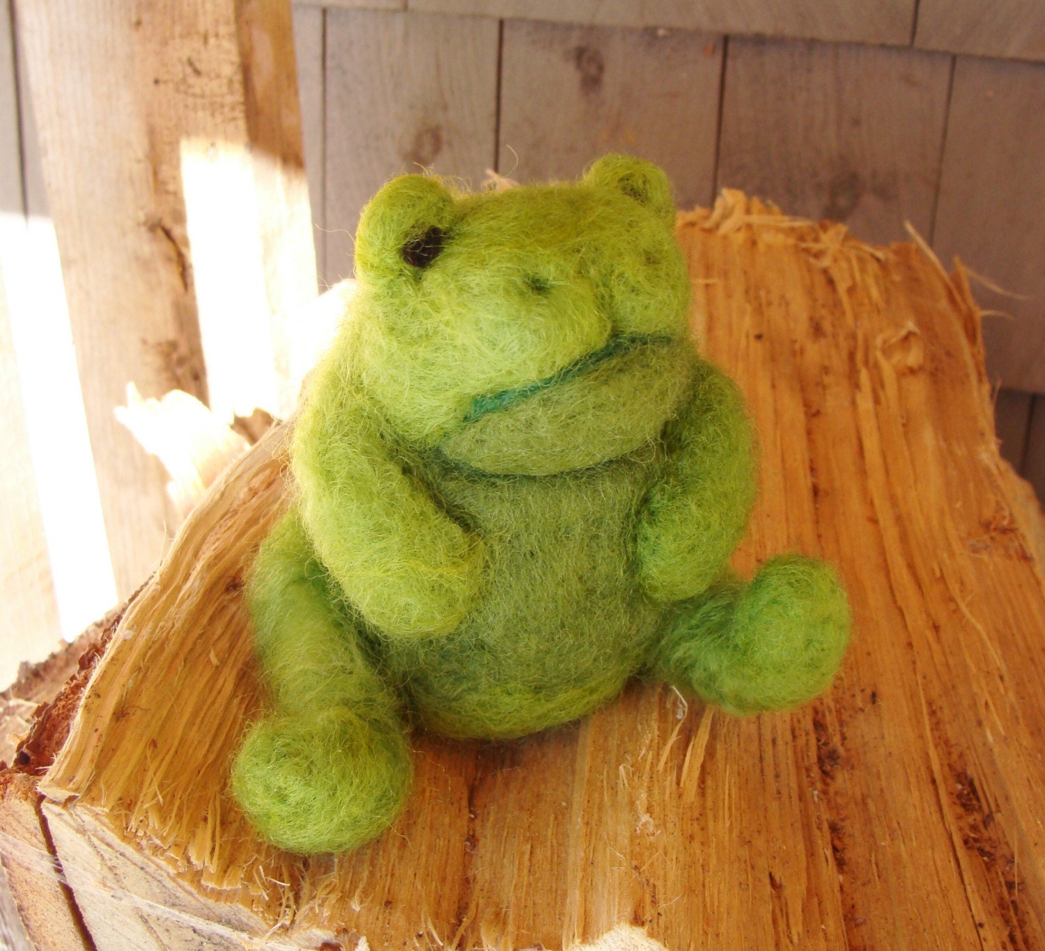 RESERVED...Waiting for Flies Needle Felted One-of-a-kind Soft Sculpture
