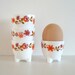 Flower Egg Cup Holders, 4 - White, Glass - Flower Garland