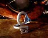Silver Steampunk, Vintage Style Key Ring, Authentic Sterling Silver Finish, Adjustable, Light Ox