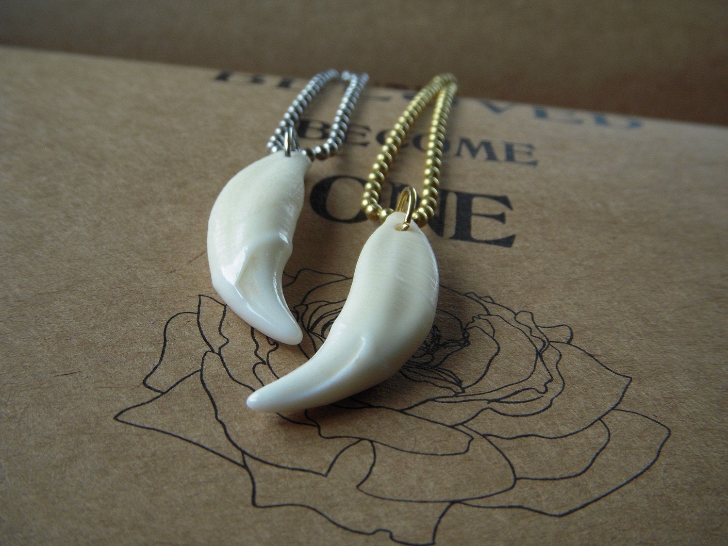 Spirit Animal Coyote Tooth Charm Pendant Necklace authentic real raw rugged native american totem woodland