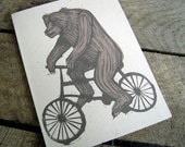 Bear on Bike Greeting Card