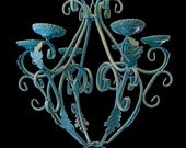 Ocean Blue Candle Chandelier MADE TO ORDER
