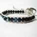 Chan Luu Style Bracelet waxed cotton and half crystal - black and ivory