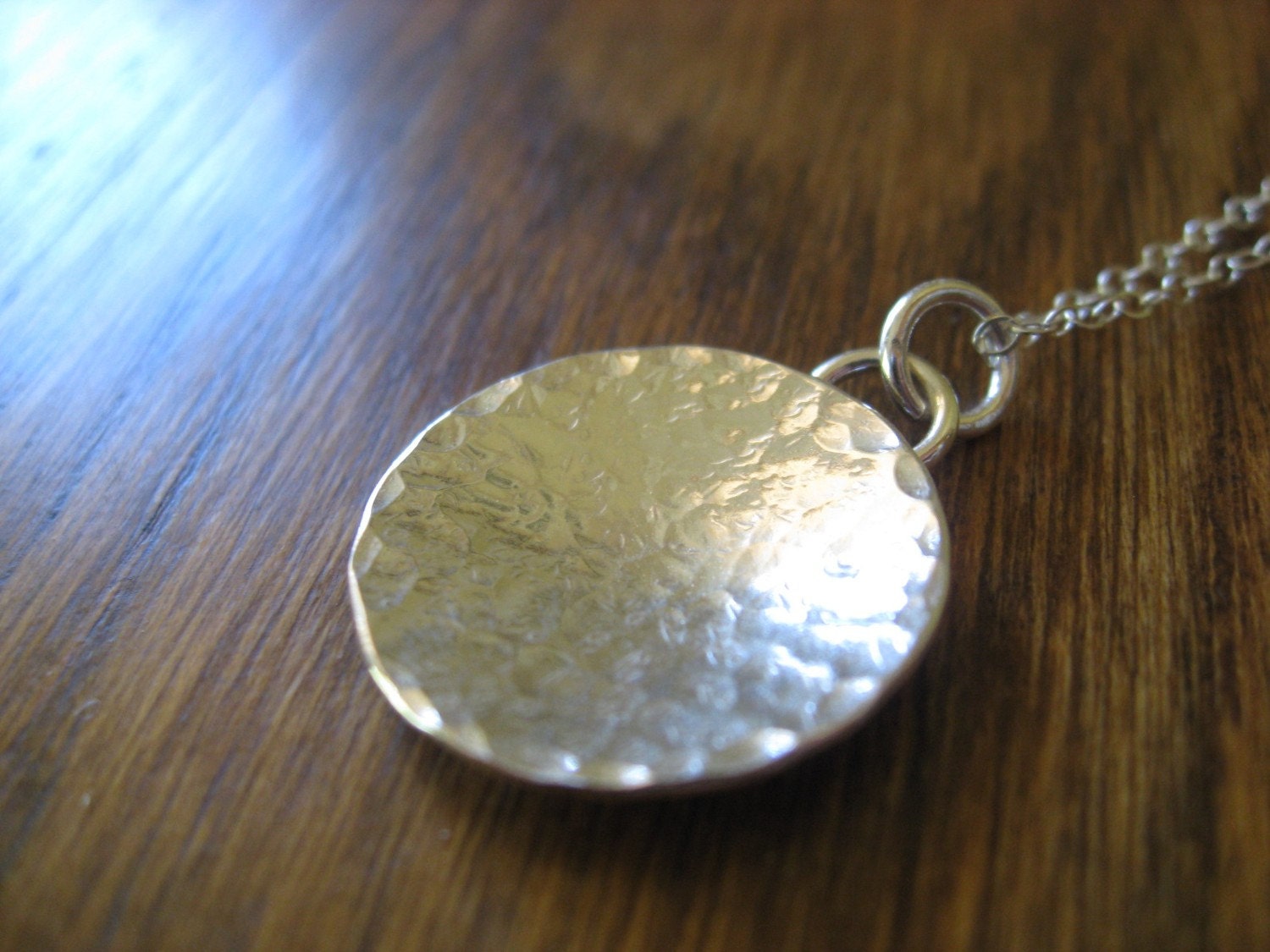 Rosie - Sterling hammered round necklace
