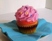 Recycled Rubber Pink Cupcake Change Purse