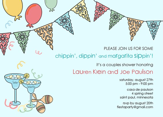 Viva Fiesta Mexican Theme Couples Shower Invitation Il_570xn