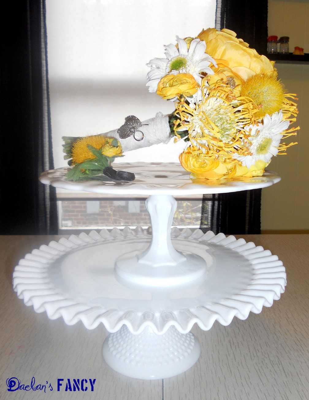 SUPER SALE. Yellow and White Ranunculus Wedding Bouquet and Buttonhole