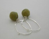 Green Irish Fields Of Fashion Sterling Silver Dangle Earrings tt