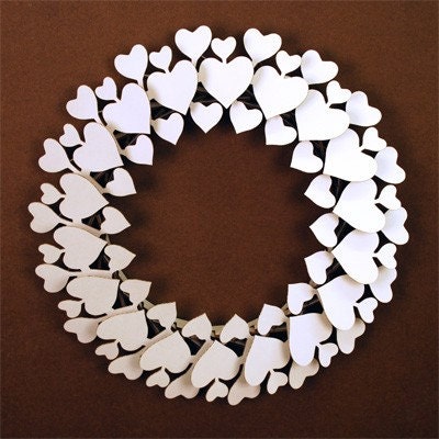 Heart Wreath- White or Brown