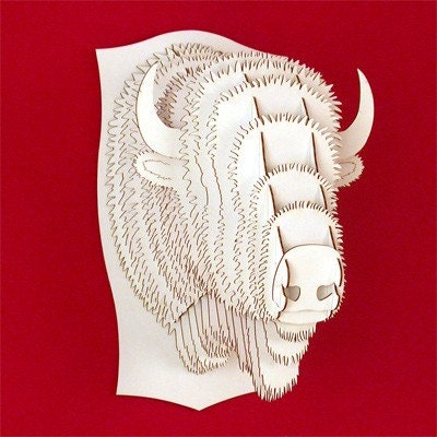 Micro Billy - Small Bison Trophy - White or Brown