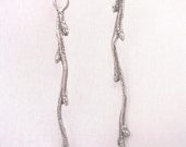 twig earrings sterling silver twig stick earrings