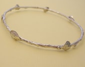 Leaf and twig bracelet large size bangle bracelet sterling silver twig jewelry
