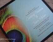 Deposit - Turquoise Peacock Invitation
