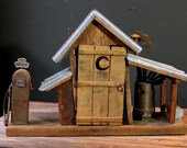 Primitive Folk Art Wood Gas Station