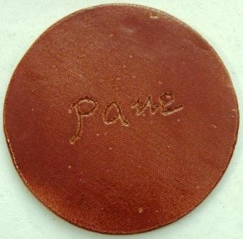 Ceramic Toasty Orange Bread Warmer/Trivet engraved Pane