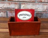 Handmade Sizzling Sedona Desert Speckled Orange Ceramic Business Card / Q Tip Holder / Sugar Packet Holder