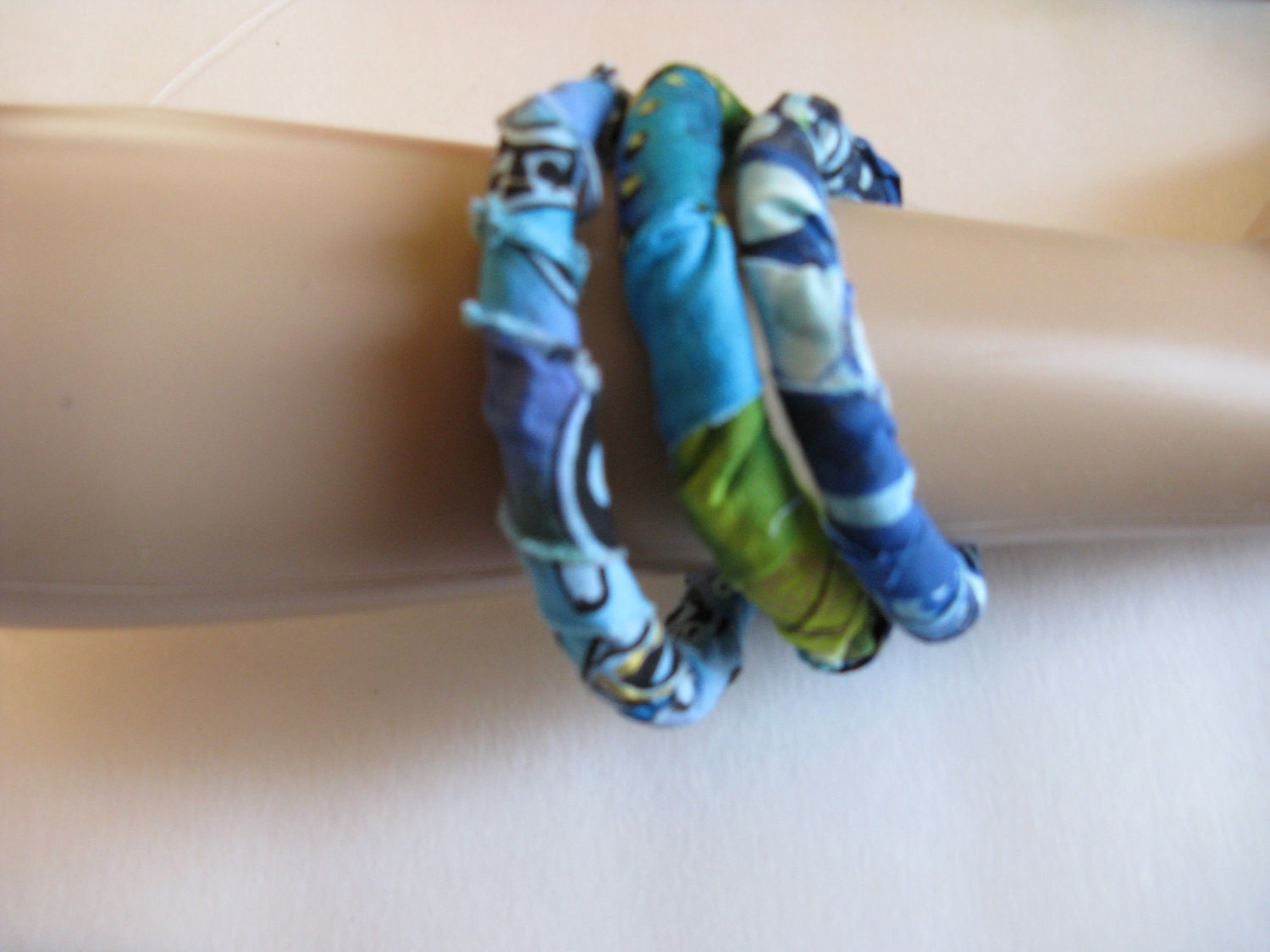 Tribal Bracelets Bangle Style Blue Batik Prints