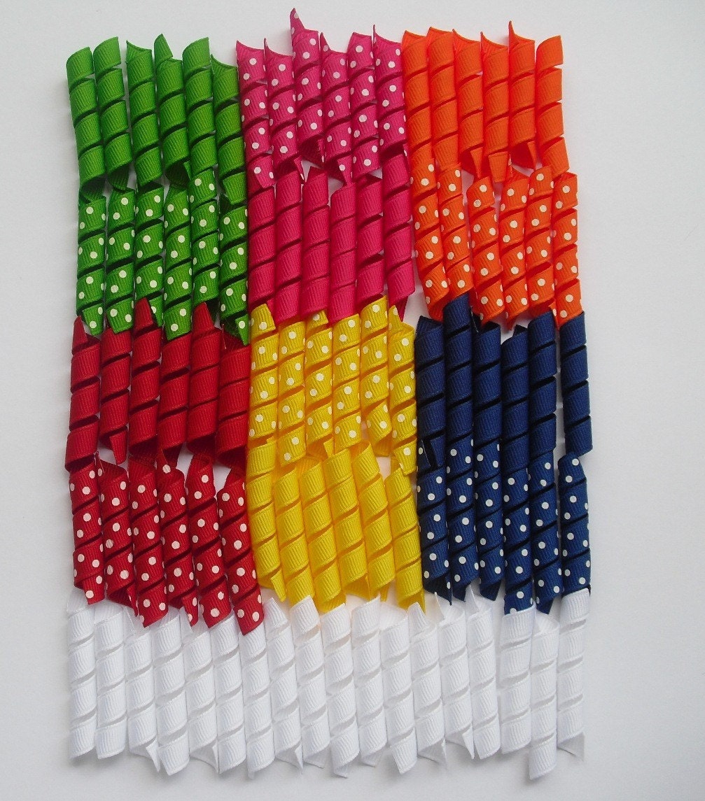 90 Solid and Polka Dot 2 inch Korker Pieces