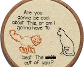 Cat Buddies Hand Embroidery (mature) - 6" Hoop