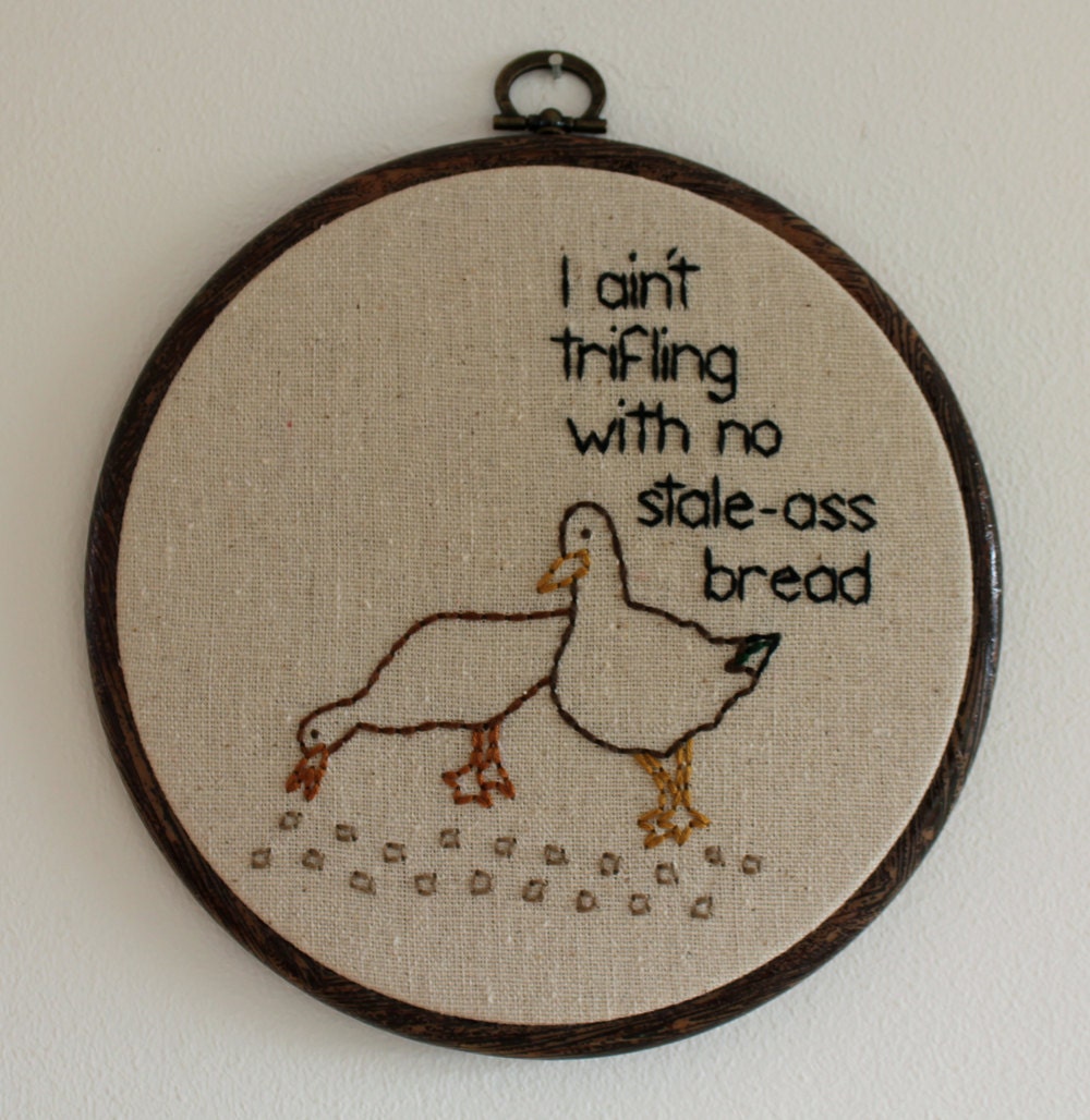 Picky Duck Hand Embroidery - 6" Hoop - Reserved for Kim
