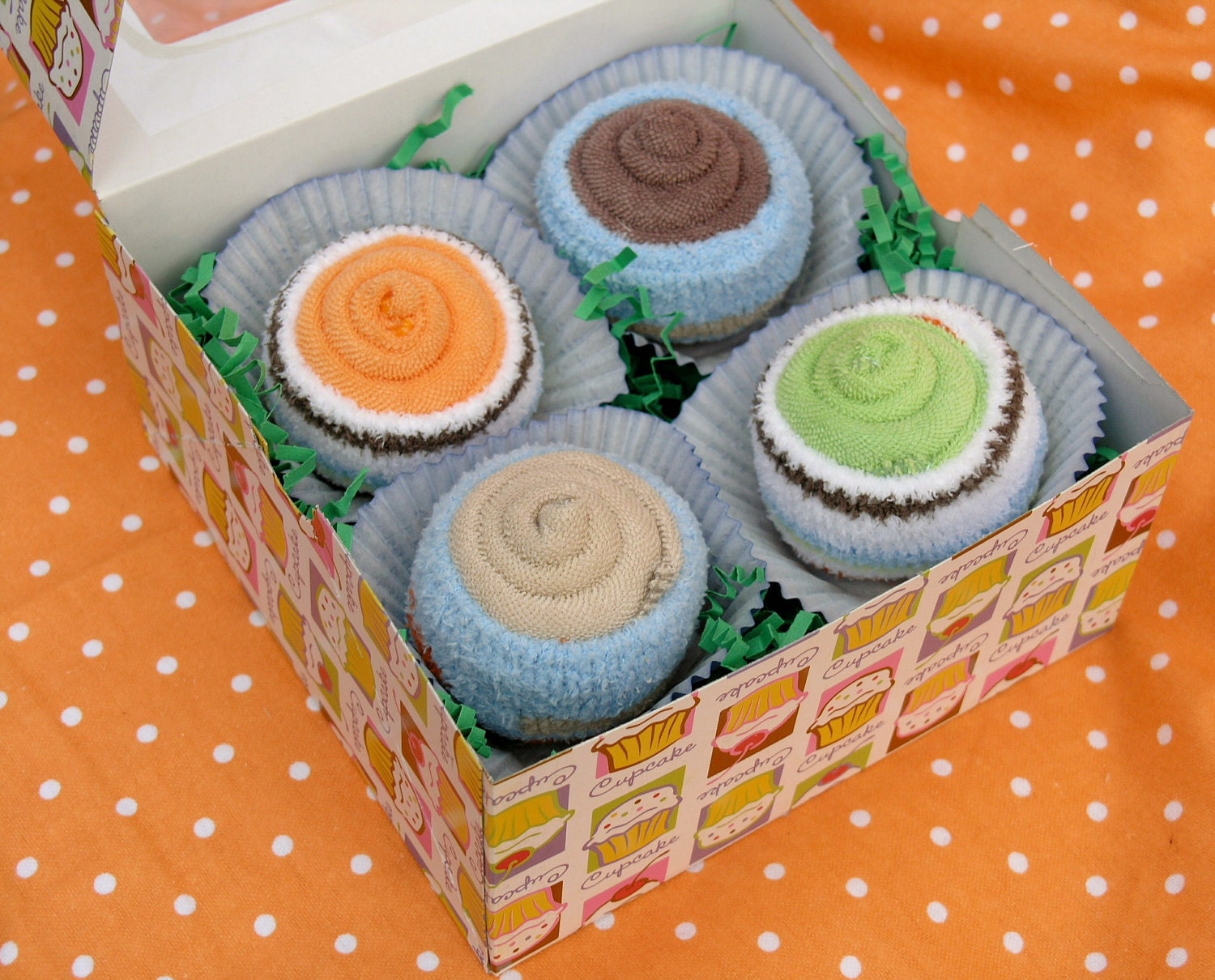 Boy's Baby Cupcakes 4 pack: Baby Boy Gift Set